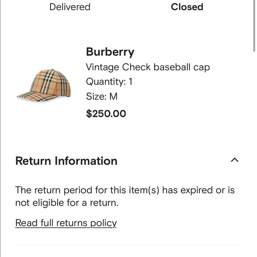 Authentic Burberry hat